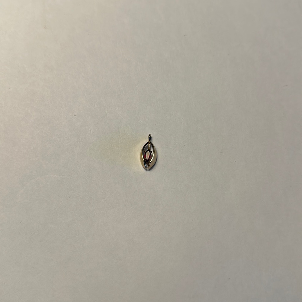 Gold Over Pendant with a genuine Garnet Stone